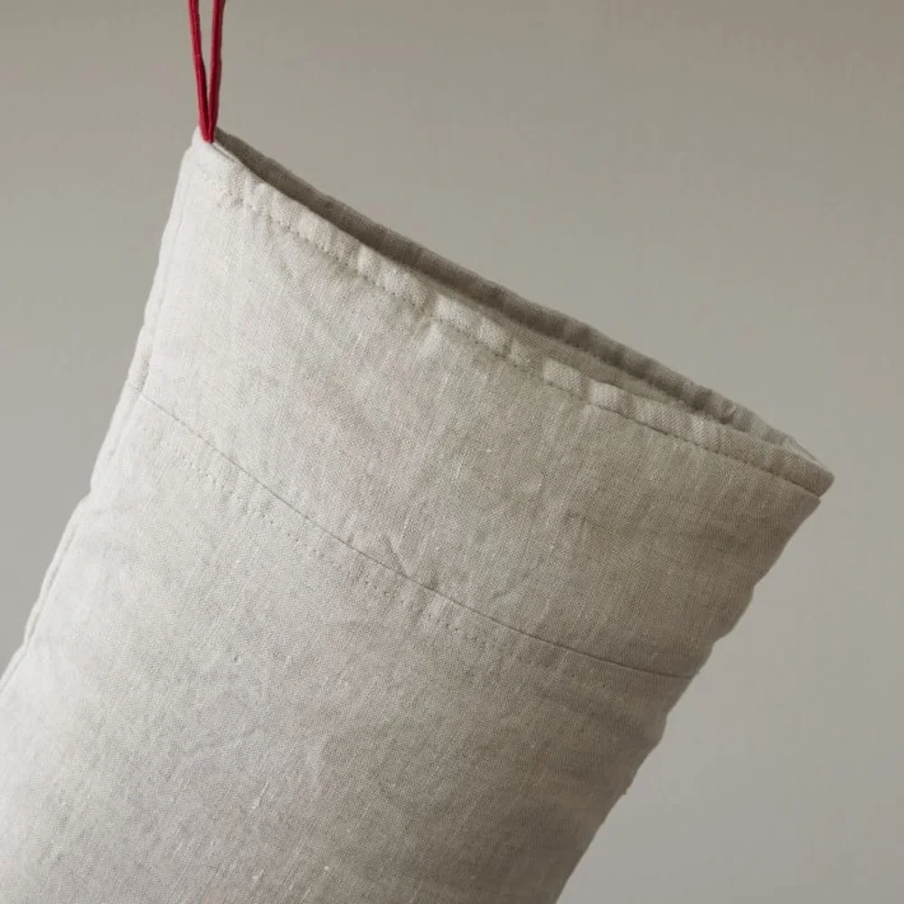 West Elm Pottery Barn Neutral Linen Stockings NWT - Picture 6 of 7